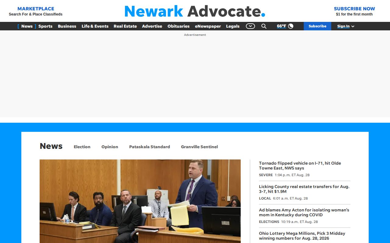 Newark Advocate Licking County news page